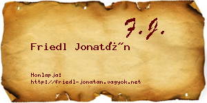 Friedl Jonatán névjegykártya
